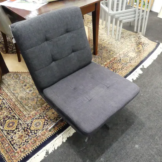MODERN SWIVEL CHAIR, GREY UPHOLSTERY