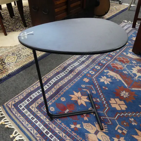 MODERN BLACK METAL SIDE TABLE H.560mm