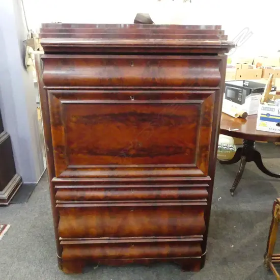 FRENCH LATE 19thC MAHOGANY SECRETAIRE A ABATTANT 1120x600x1555mm LOSSES