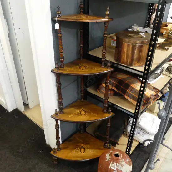 VICTORIAN 4 TIER INLAID WHAT NOT H.1350mm