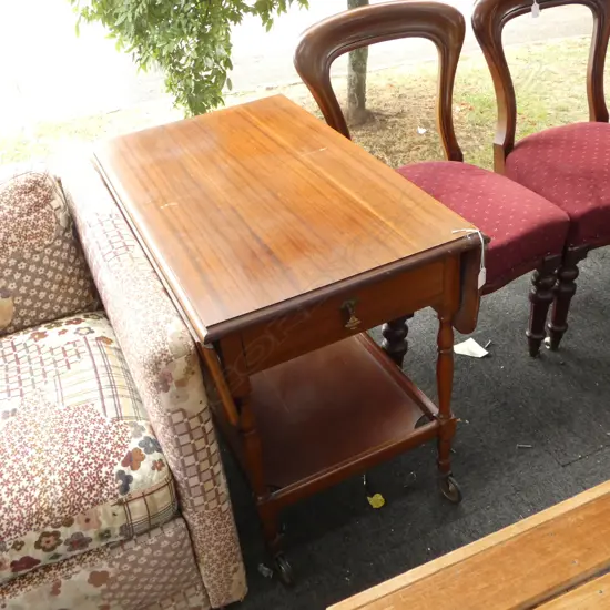 MAHOGANY DROP SIDE TEA TROLLEY