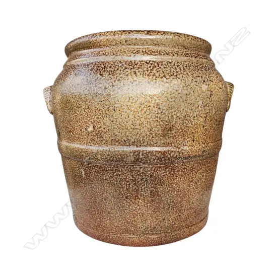 SALT GLAZED TWO HANDLED POT H.350mm