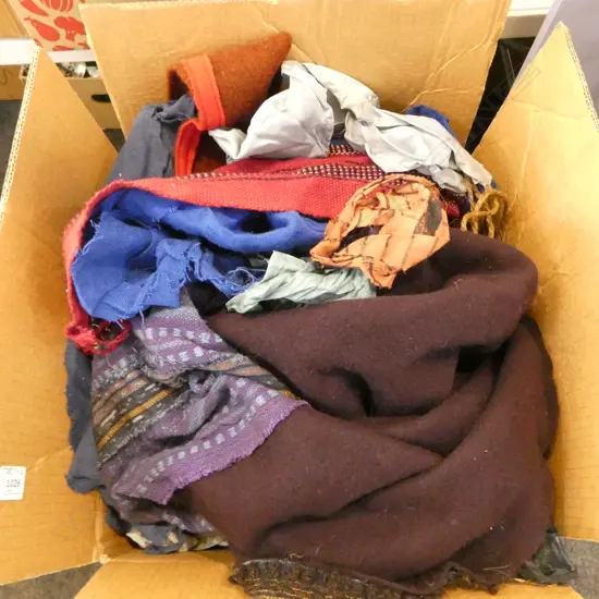 ASST. FABRICS; LINEN, WOOL BLANKETS ETC