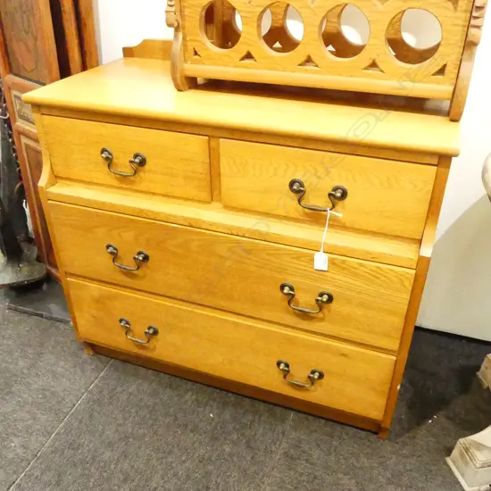 OAK 4 DRAWER CHEST W.820mm