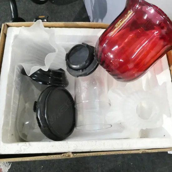 4 GLASS DOMES, LIGHT SHADES ETC