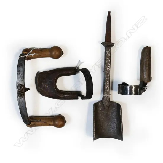 Four coopers barrel making scraper tools,