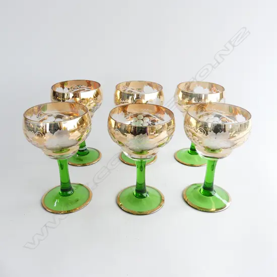 Six extra-large Auslese wine glasses,