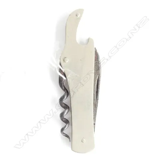 A corkscrew, cap lifter and wine knife,