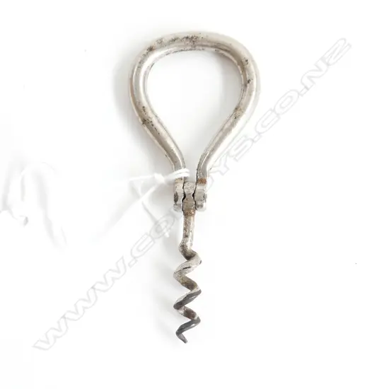 A 19thC nickel plated corkscrew