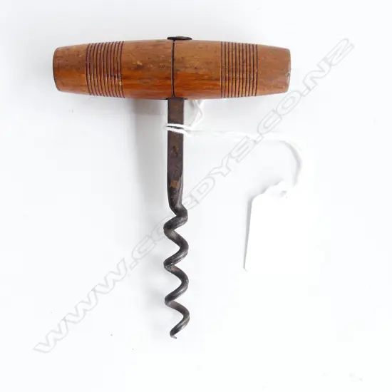 A  wine-barrel-design corkscrew,