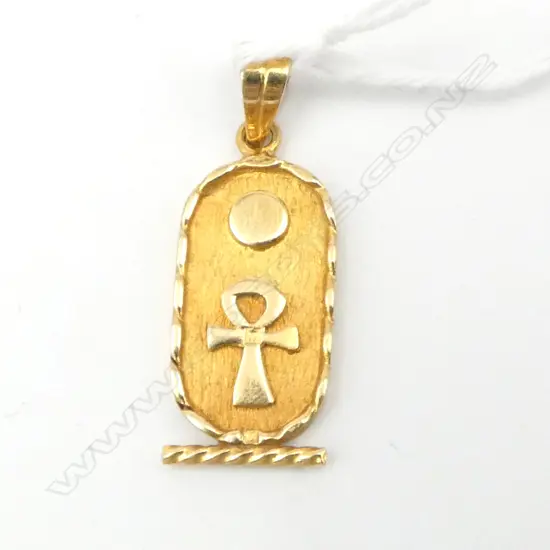 20ct GOLD EGYPTIAN TABLET PENDANT 3.32gms