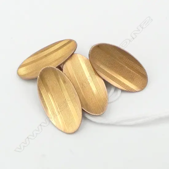 PR 9ct VINTAGE machine engraved CUFFLINKS Birmingham 1939  5.6gms