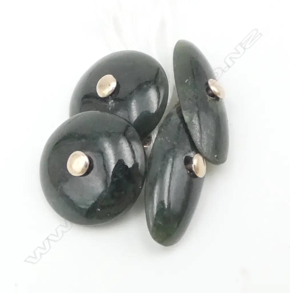 PR 9CT GREENSTONE CUFFLINKS Image 1++