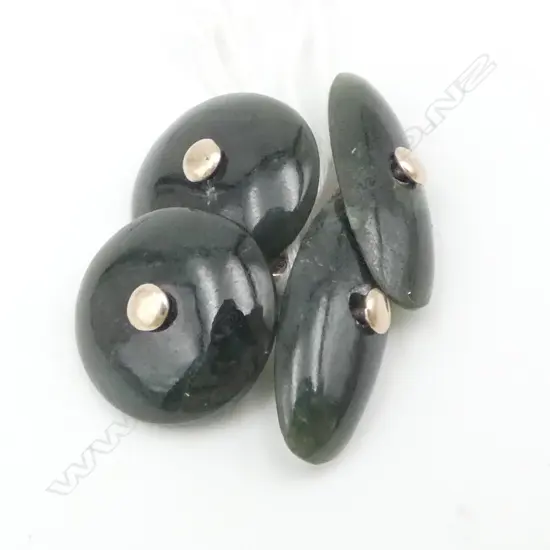 PR 9CT GREENSTONE CUFFLINKS