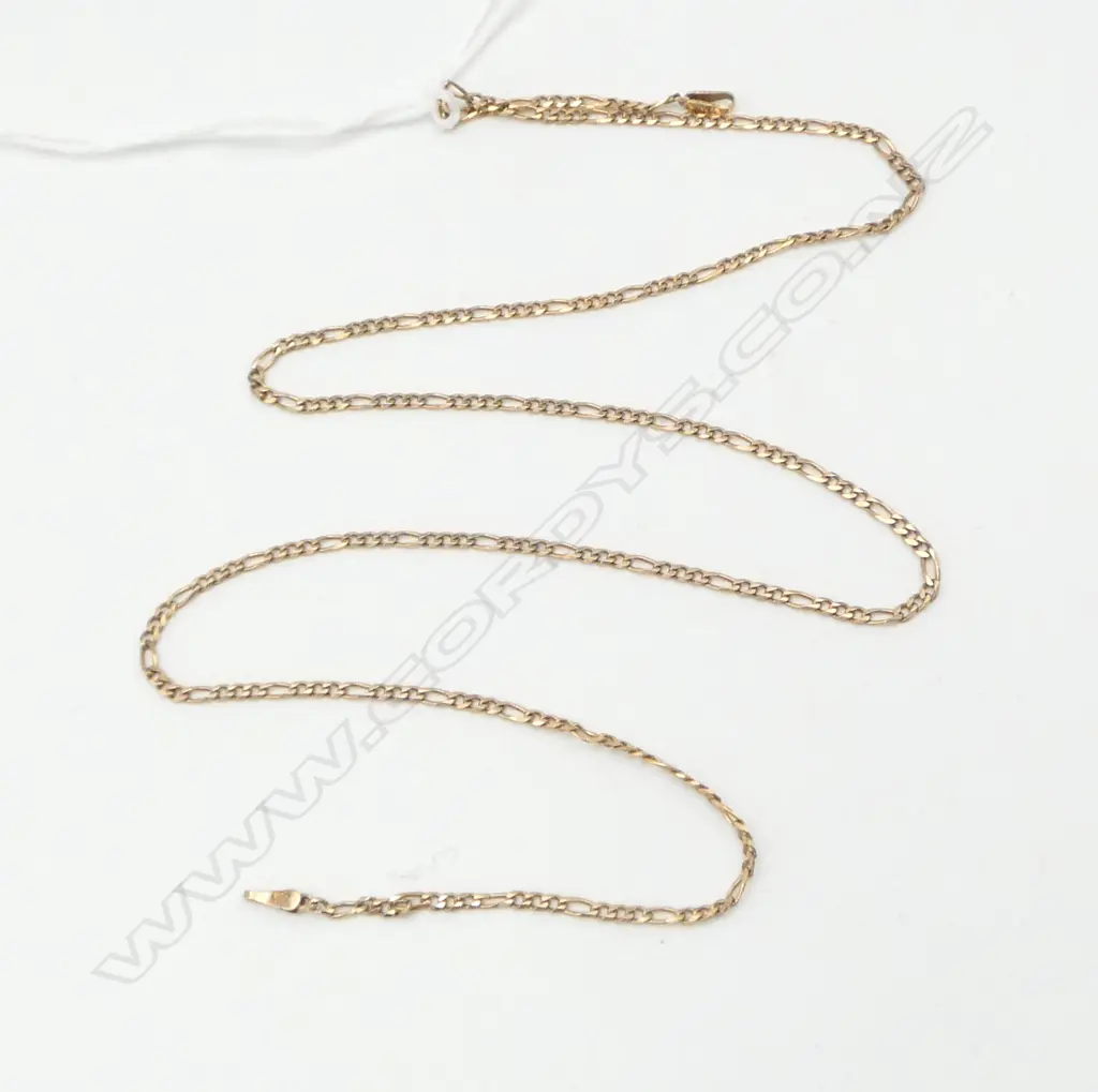 9ct (M&W) yellow GOLD NECK CHAIN catch required L.450mm. 2.66gms Image 1++