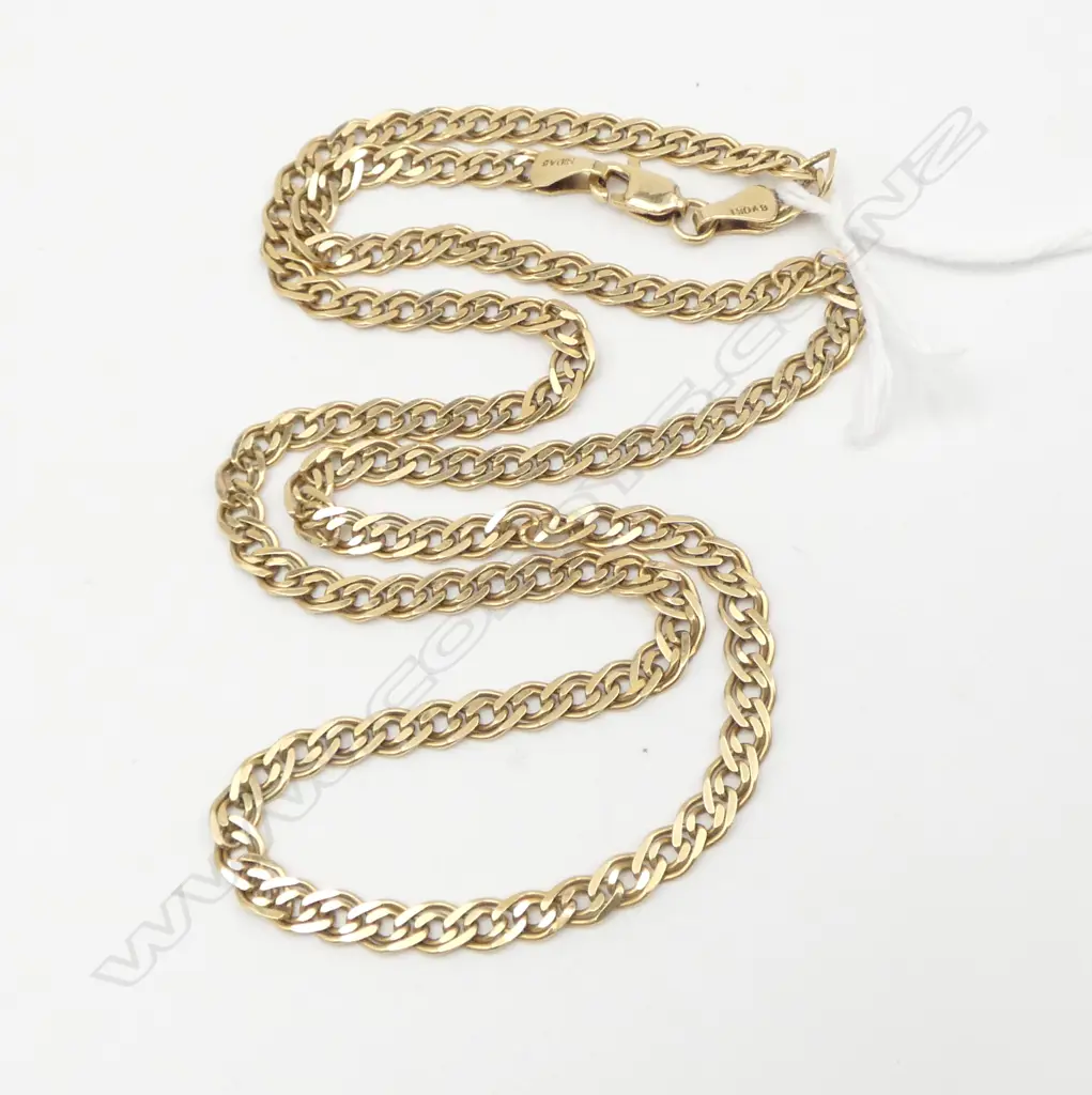 14ct GOLD FLAT LINK NECK CHAIN L.515MM. 13.19gms Image 1++