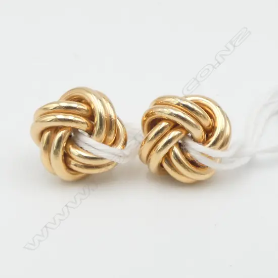 PR 9ct GOLD KNOT EARRINGS no butterflies 3.37gms