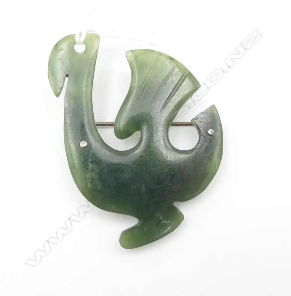 POUNAMU BROOCH with pierced suspension hole Image 1++
