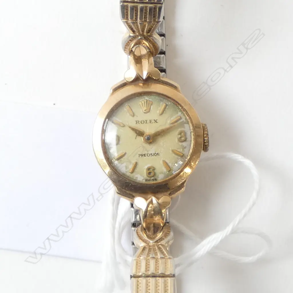 VINTAGE ROLEX 9ct GOLD LADIES WRISTWATCH on spiedel strap Image 1++