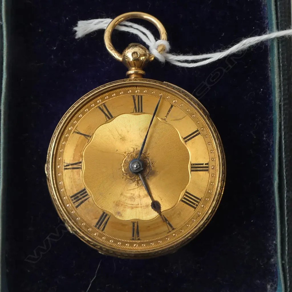 18ct GOLD 19thC FUSEE GENT'S POCKET WATCH open face no glass 62.3gms Image 1++
