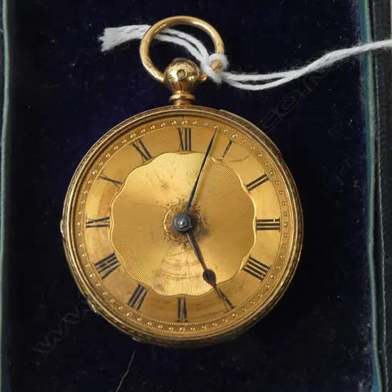 18ct GOLD 19thC FUSEE GENT'S POCKET WATCH open face no glass 62.3gms