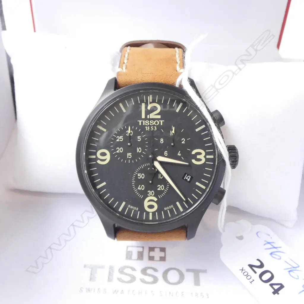 GENT'S TISSOT CHRONO XL 1853 WRISTWATCH BOXED black dial 45mm case. Not running Image 1++