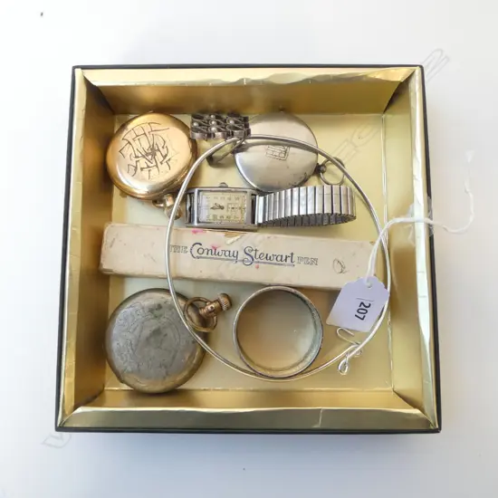 3 WATCHES 1 POCKET COMPASS + NECKLACE + PEN + SILVER NAPKIN RING