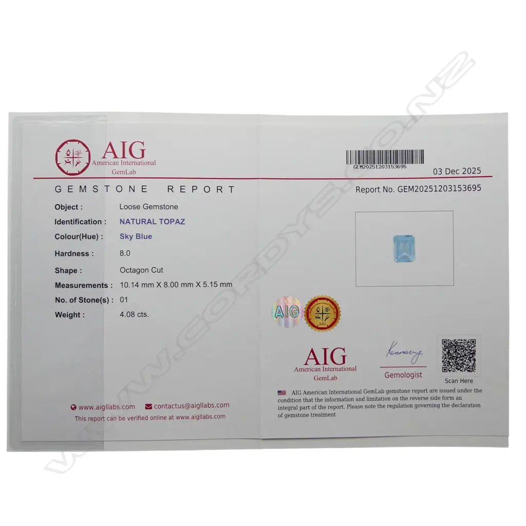 SKY BLUE TOPAZ & CZ DRESS RING, GILT FINISH, AIG REPORT SIZE Q Image 1++