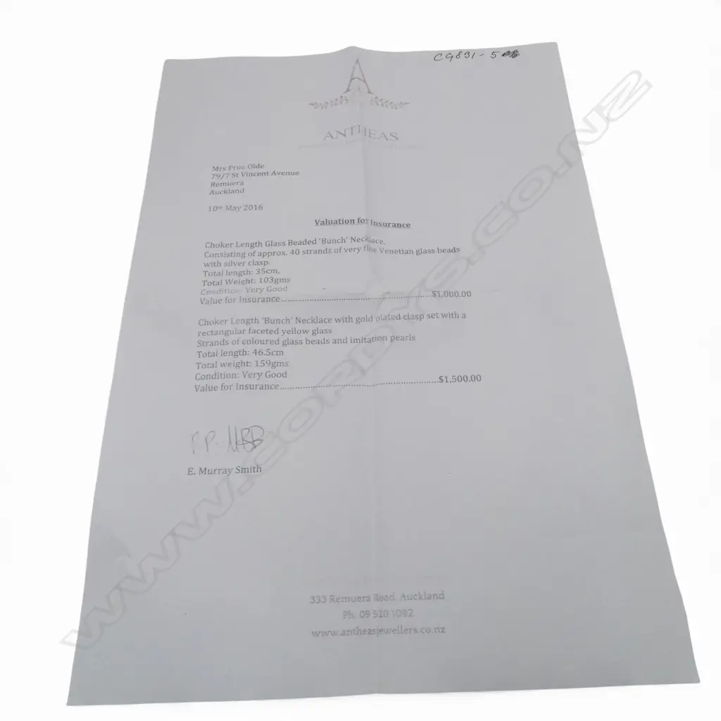 VENETIAN CHOKER LENGTH GLASS BEADED 'BUNCH' NECKLACE, SILVER CLASP, L.460mm, w valuation Image 1++