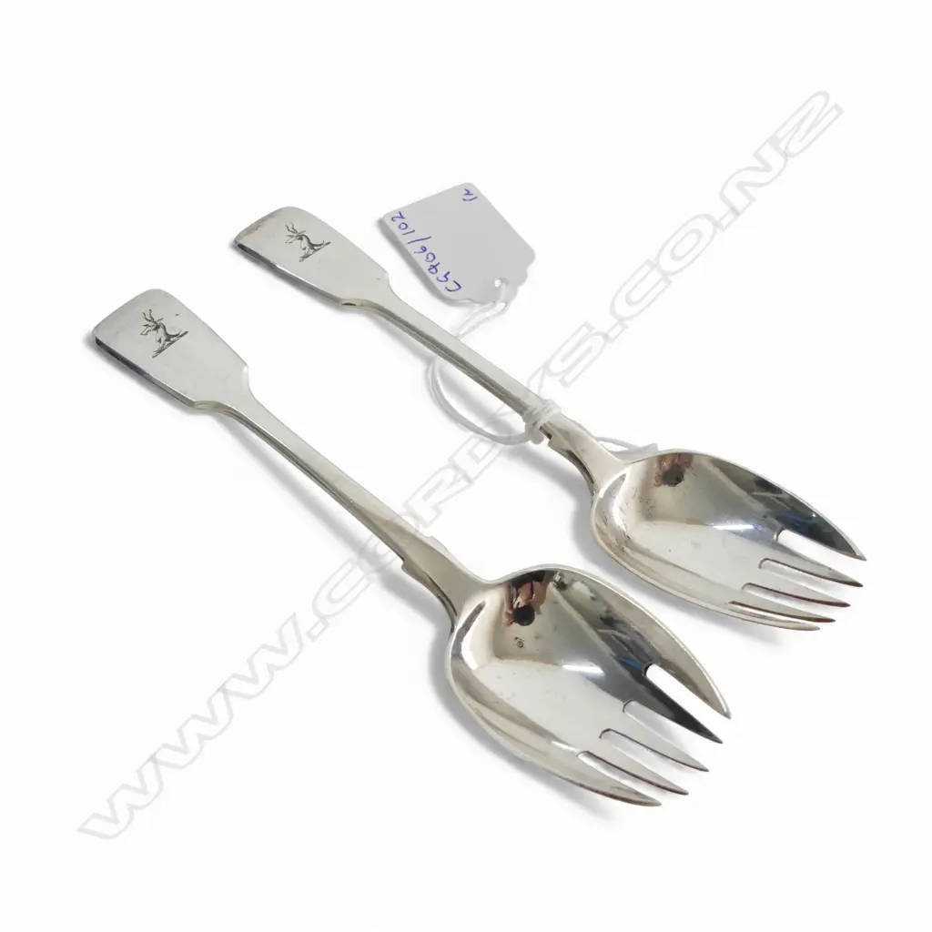 PR VICT S/SILVER PRONGED BERRY SPOONS 67GMS Image 1++
