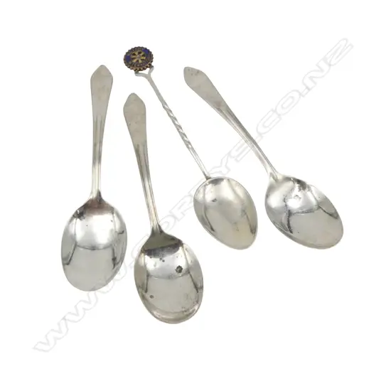 4 SILVER TEA SPOONS 34gms