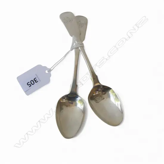 2 GEORGIAN S/SILVER TEASPOONS 41GMS