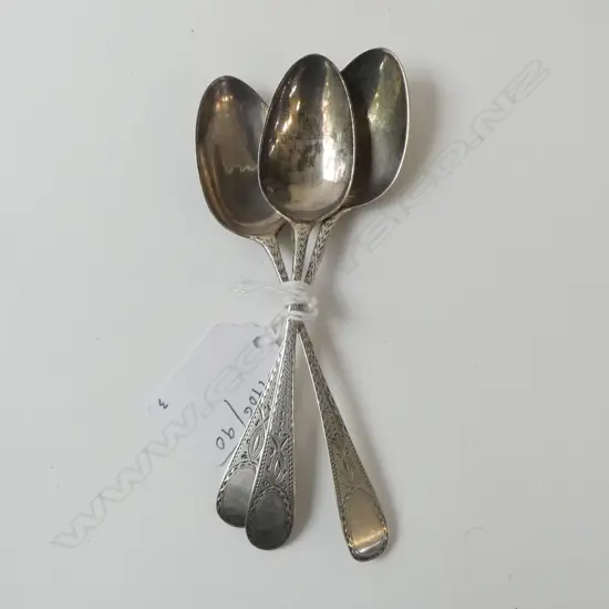3 GEORGIAN S/SILVER TEASPOONS 30GMS