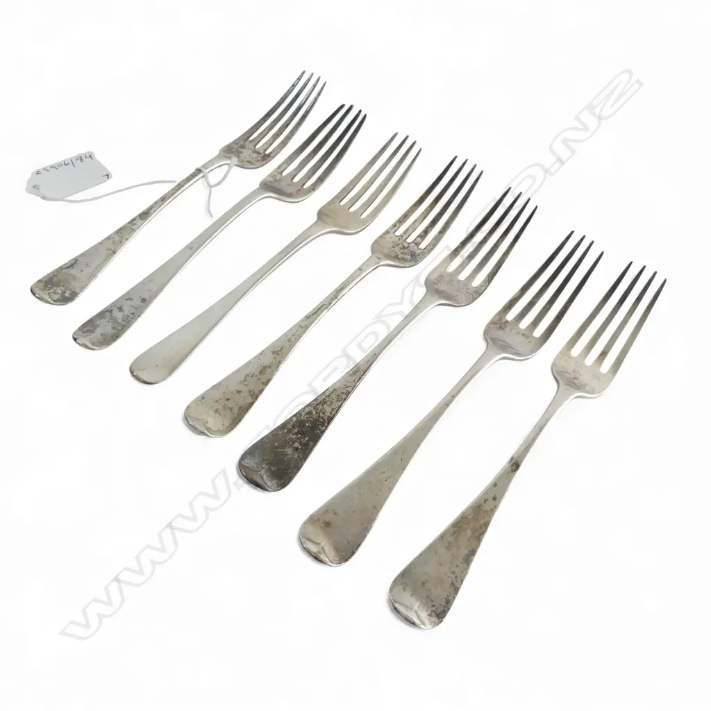7 GEORGIAN S/SILVER DINNER FORKS 250GMS Image 1++
