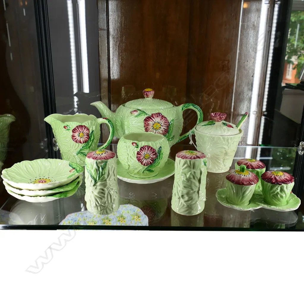 ASST. PCS CARLTON WARE 'POPPY'; TEAPOT M/S, P/S, CRUET SET & JAM DISHES Image 1++