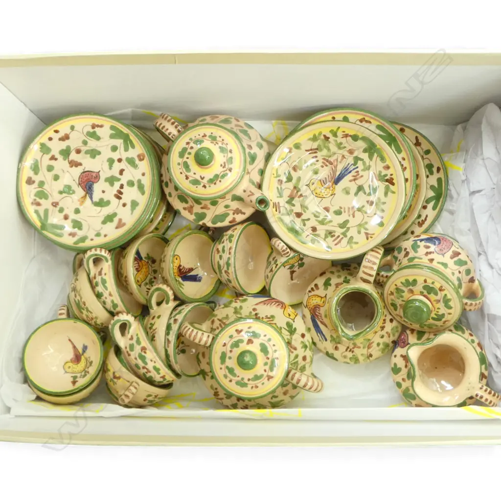 HANDPAINTED ITALIAN MINIATURE TEASET, PA.TO FATTO AMANO to base Image 1++