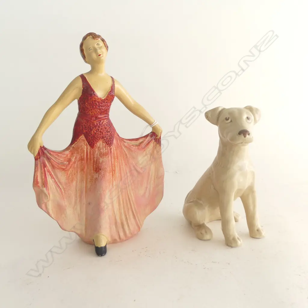ART DECO FIGURE H.230mm + DOG H.140mm Image 1++