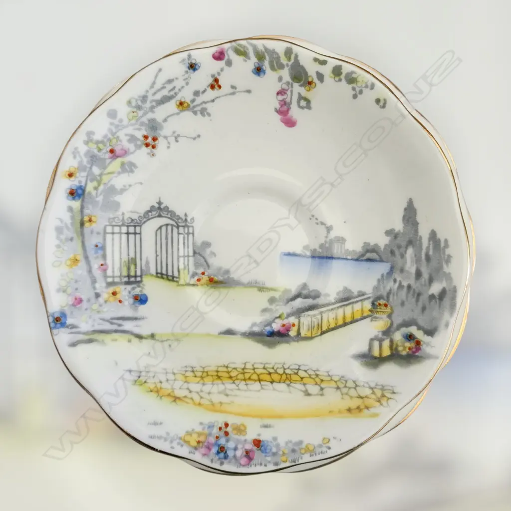 ROYAL ALBERT BONE CHINA TEACUPS AND SAUCERS IN THE "ROSEDALE" PATTERN. Image 1++