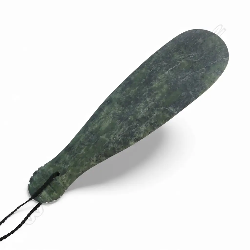 CONTEMPORARY MERE MARBLED POUNAMU L.400mm carved by an unknown Rotorua artist Image 1++