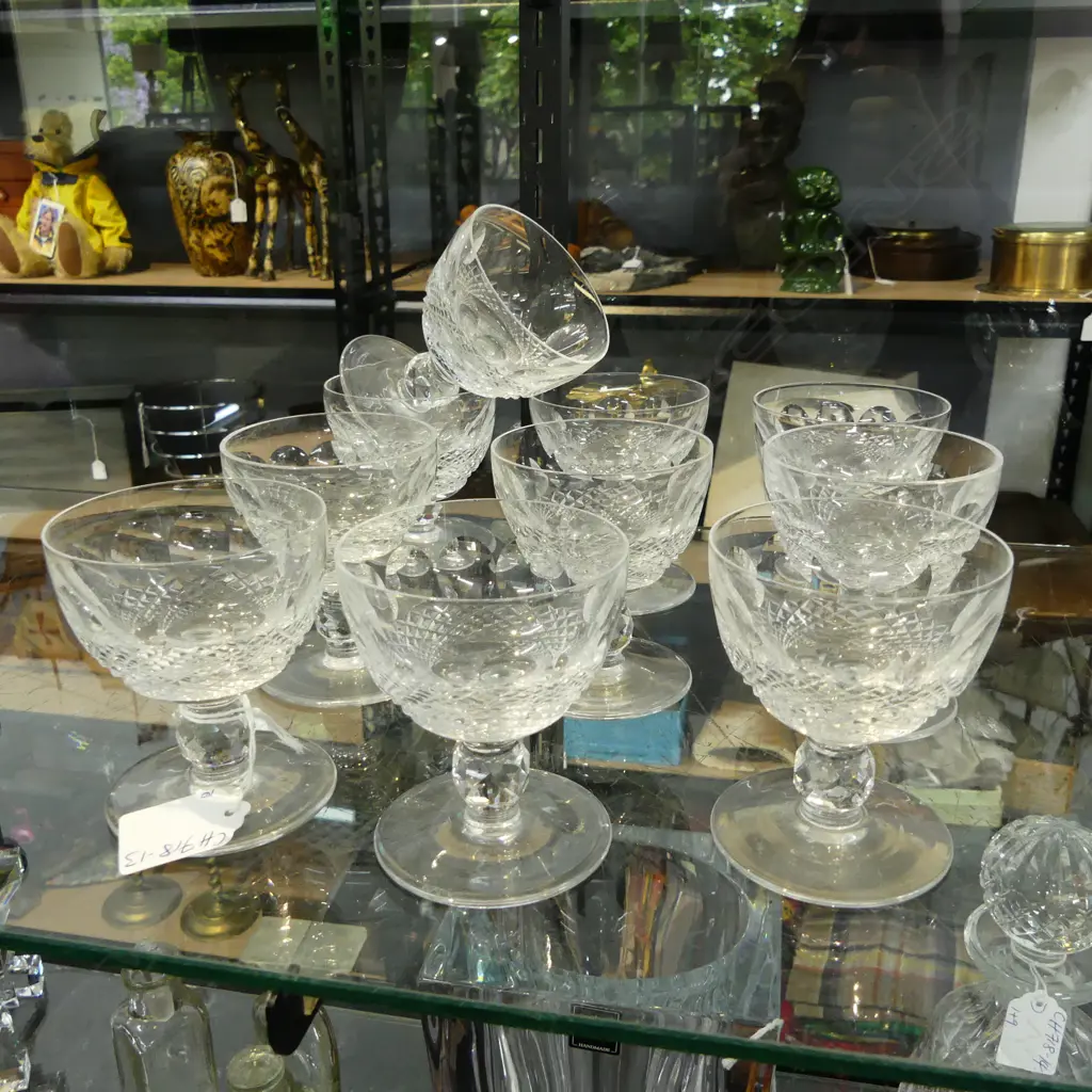 10 WATERFORD CRYSTAL 'COLLEEN' SHORT STEM SORBET/SUNDAE GLASSES H.89mm Image 1++