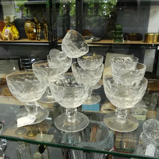 10 WATERFORD CRYSTAL 'COLLEEN' SHORT STEM SORBET/SUNDAE GLASSES H.89mm