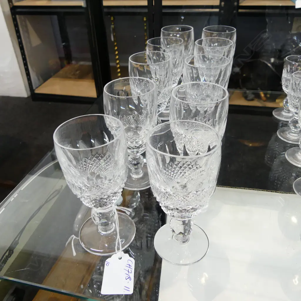 10 WATERFORD CRYSTAL 'COLLEEN' SHORT STEM SMALL WINE/SHERRY GLASSES H.110mm Image 1++