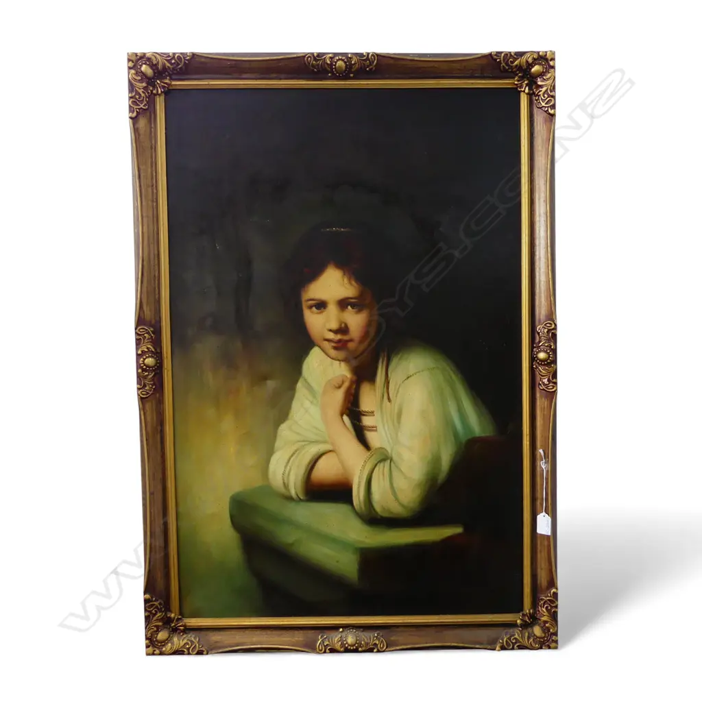 OIL PAINTING AFTER REMBRANDT 'GIRL AT THE WINDOW'. 900 X 600mm Image 1++