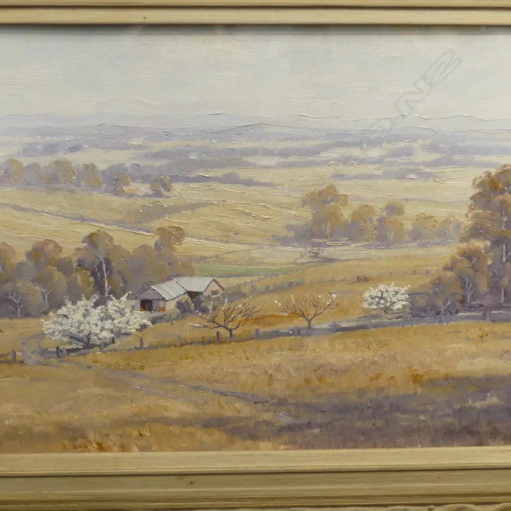 JOHN ROWELL, SHEEP COUNTRY, OIL ON CANVAS, 400x495 + DUDLEY PARKER, AUSTRALIAN LANDSCAPE, OIL ON BOARD Image 1++