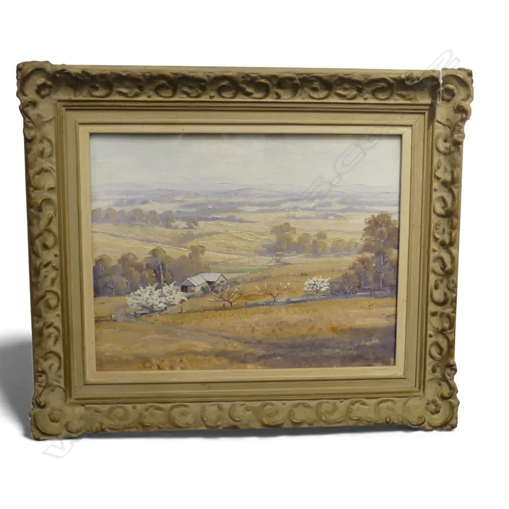 JOHN ROWELL, SHEEP COUNTRY, OIL ON CANVAS, 400x495 + DUDLEY PARKER, AUSTRALIAN LANDSCAPE, OIL ON BOARD Image 1++