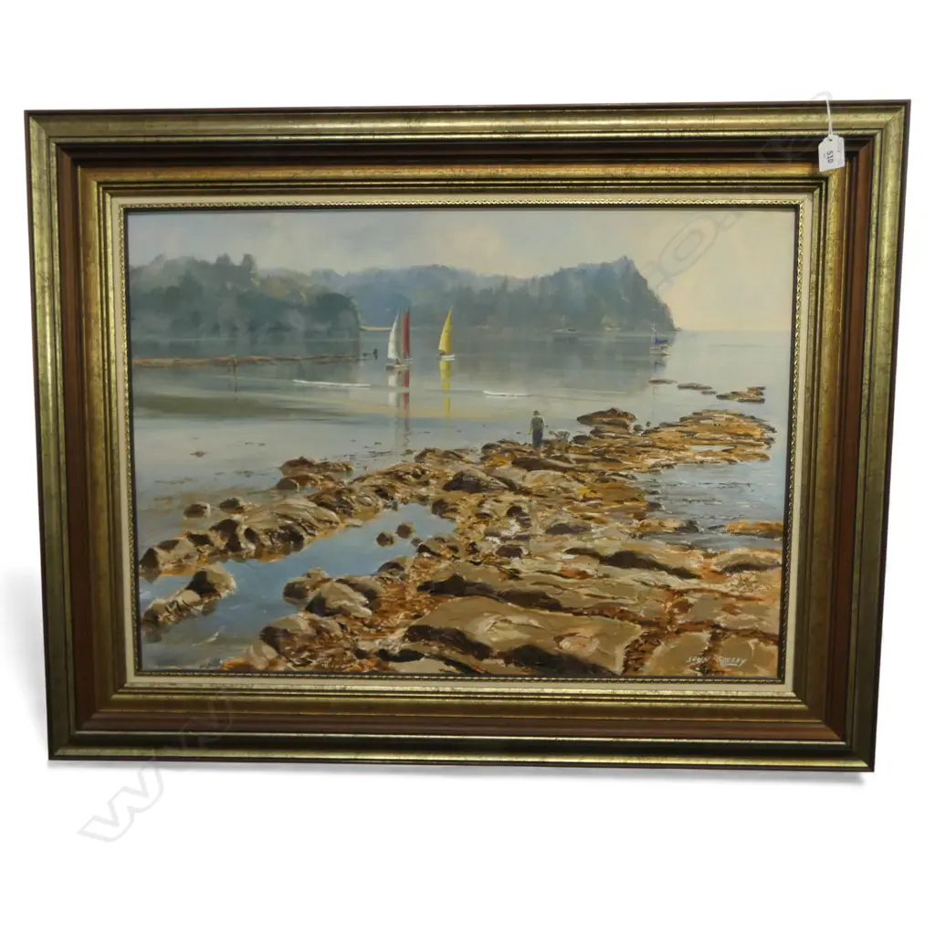 JOHN SPEEDY 'MORNING TRANQUILITY OREWA' OIL on CANVAS, SIGNED & DATED '83, 540 x 750mm Image 1++