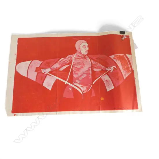 IAN HUTSON (b.1943), UNTITLED, MAN WITH WINGS, SCREENPRINT 4/10 385x595mm SIGNED & DATED '74