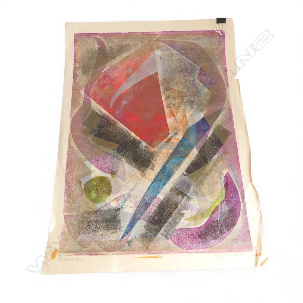 BETTY CURNOW (1911-2005) RHAPSODY 4, SCREENPRINT 635x465mm SIGNED Image 1++