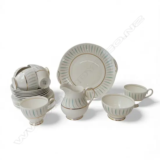 RIDGEWAY CHINA 6 C/S, PLATE, MILK & SUGAR 