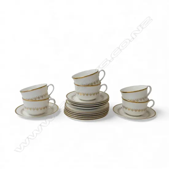 6 ROYAL WORCESTER 'SUMMER MORNING' TRIOS